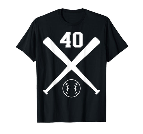 Baseball Softball Number 40 T-Shirt - Custom Art Print Men Women - T-Shirt, Sweatshirt, Hoodie