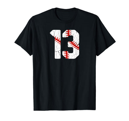 Baseball Player Jersey Number 13 13 T-Shirt - Fun Novelty Design Men Women - T-Shirt, Sweatshirt, Hoodie