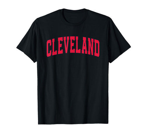 Cleveland Varsity Arched Text Cleveland T-Shirt - Trendy Graphic for Adults - T-Shirt, Sweatshirt, Hoodie