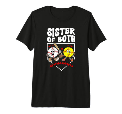 Sister Both Groovy Softball Baseball T-Shirt - Casual Everyday Wear Unisex - T-Shirt, Sweatshirt, Hoodie