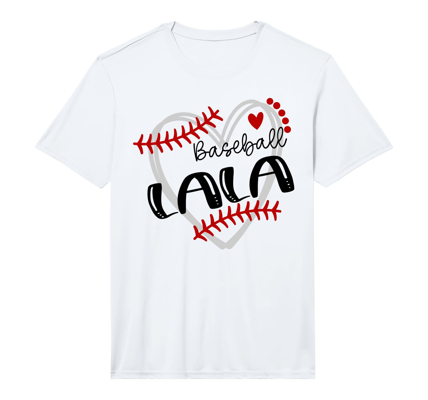 Personalized Baseball Heart Lala T-Shirt - Novelty Apparel for Adults - T-Shirt, Sweatshirt, Hoodie