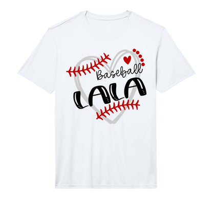 Personalized Baseball Heart Lala T-Shirt - Novelty Apparel for Adults - T-Shirt, Sweatshirt, Hoodie