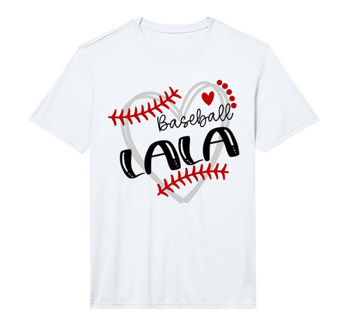 Personalized Baseball Heart Lala T-Shirt - Novelty Apparel for Adults - T-Shirt, Sweatshirt, Hoodie