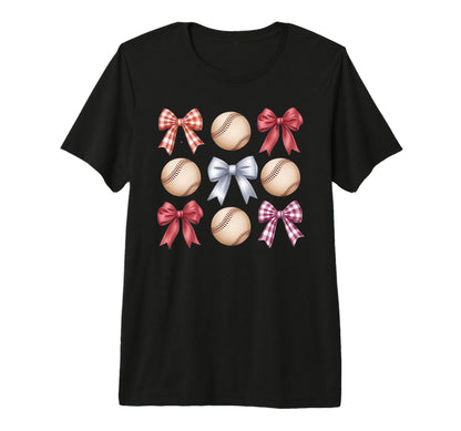 Baseball Coquette Bow Mom Sister Tri T-Shirt - Streetwear Style for Adults - T-Shirt, Sweatshirt, Hoodie