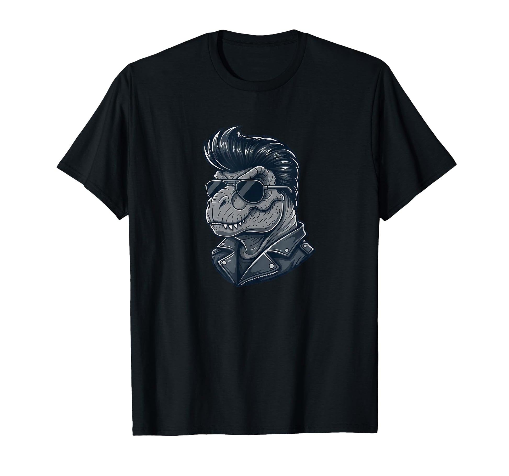 T Rex Dinosaur Rock Roll Shades T-Shirt - Aesthetic Graphic Unisex - T-Shirt, Sweatshirt, Hoodie
