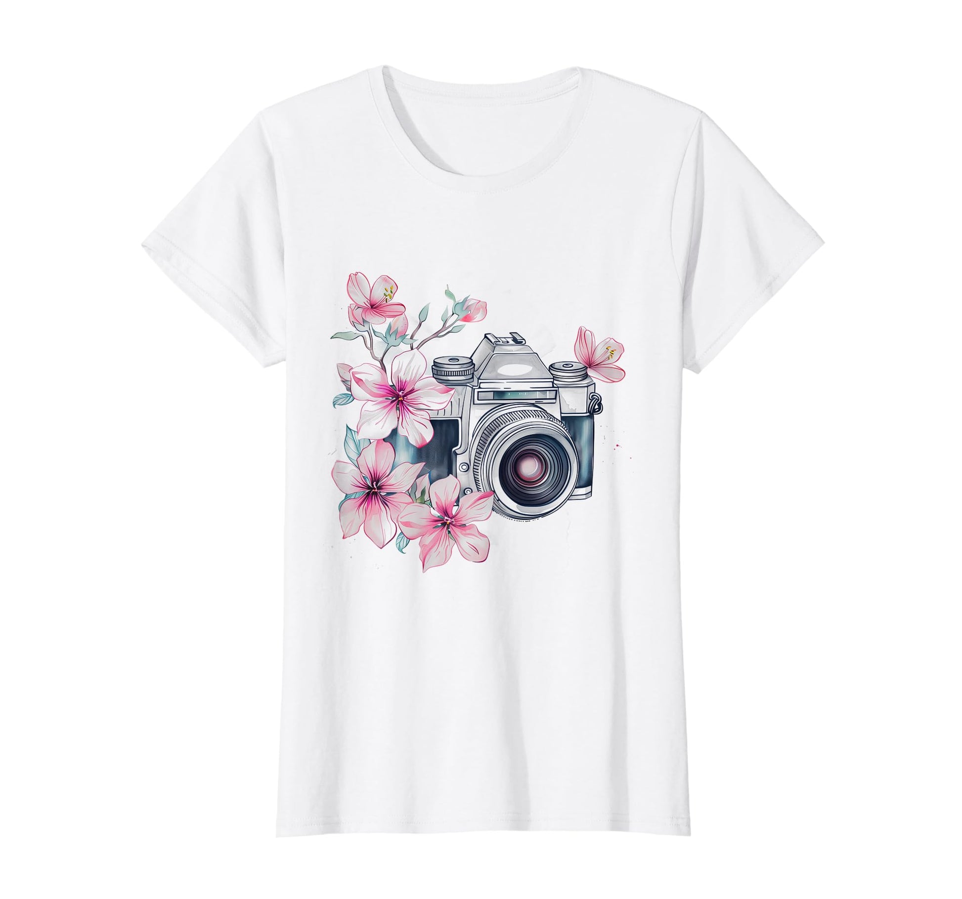 Photographer Camera Flowers T-Shirt - Aesthetic Graphic Men Women - T-Shirt, Sweatshirt, Hoodie