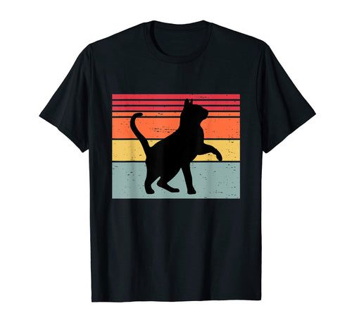 Cat Silhouette Sunset Stripe T-Shirt - Casual Everyday Wear Unisex - T-Shirt, Sweatshirt, Hoodie