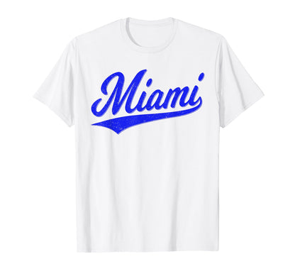Miami Florida Varsity Script Sports T-Shirt - Aesthetic Graphic Unisex - T-Shirt, Sweatshirt, Hoodie