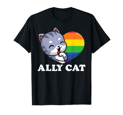 Ally Cat Lgbtq Purride Lgbt Gay Pride T-Shirt - Graphic Print Men Women - T-Shirt, Sweatshirt, Hoodie