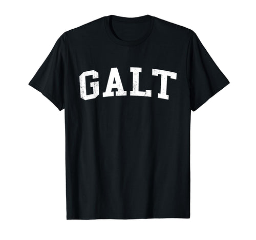 Galt Ca Distressed White Varsity T-Shirt - Minimalist Print for Adults - T-Shirt, Sweatshirt, Hoodie