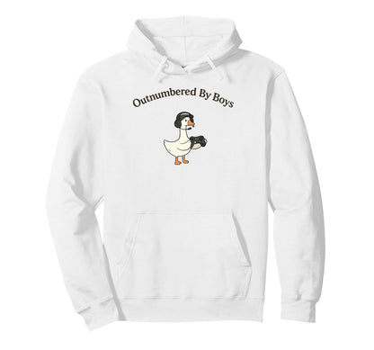 Outnumbered Gaming Dad Funny Family Hoodie - Minimalist Print Men Women - T-Shirt, Sweatshirt, Hoodie