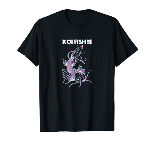 Glitch Effect Japanese Koi Fish Vaporwave T-Shirt - Graphic Print Unisex - T-Shirt, Sweatshirt, Hoodie