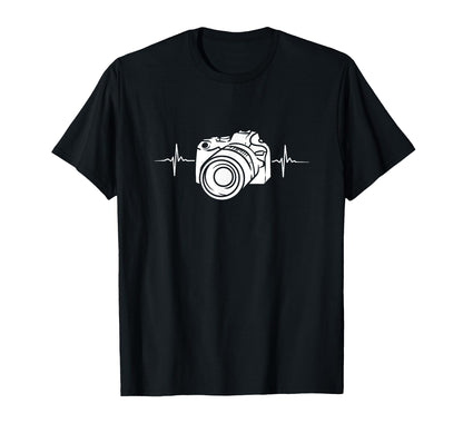 Camera Heartbeat Dslr Digital Camera T-Shirt - Trendy Graphic for Adults - T-Shirt, Sweatshirt, Hoodie