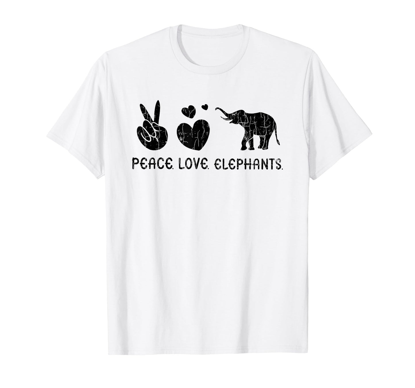 Peace Love Elephants Funny Elephant Lover T-Shirt - Streetwear Style Unisex - T-Shirt, Sweatshirt, Hoodie