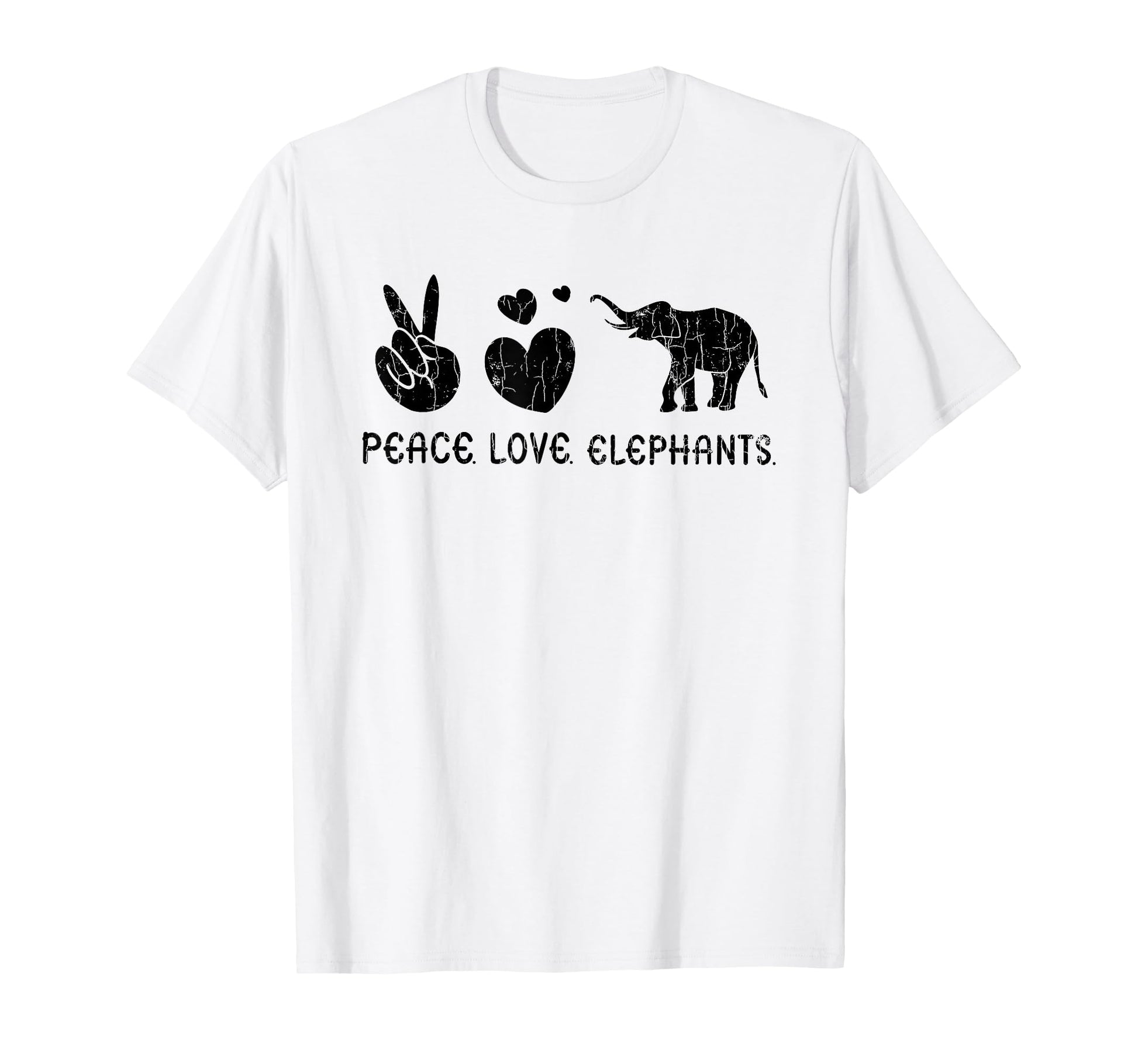 Peace Love Elephants Funny Elephant Lover T-Shirt - Streetwear Style Unisex - T-Shirt, Sweatshirt, Hoodie