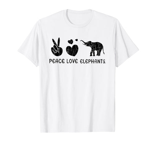 Peace Love Elephants Funny Elephant Lover T-Shirt - Streetwear Style Unisex - T-Shirt, Sweatshirt, Hoodie