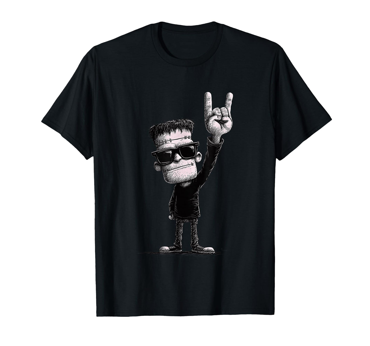 Rock Frankenstein Halloween T-Shirt - Graphic Print for Adults - T-Shirt, Sweatshirt, Hoodie