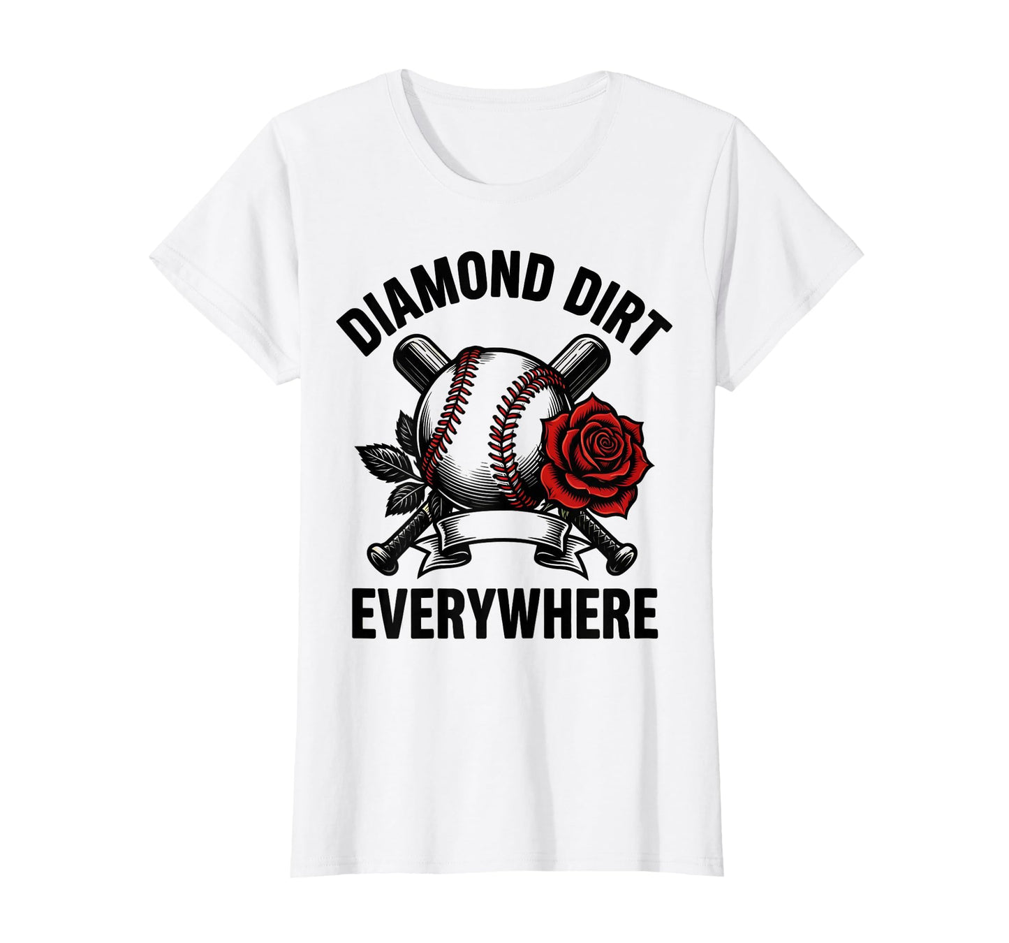 Diamond Dirt Everywhere Baseball Mama T-Shirt - Trendy Graphic Men Women - T-Shirt, Sweatshirt, Hoodie