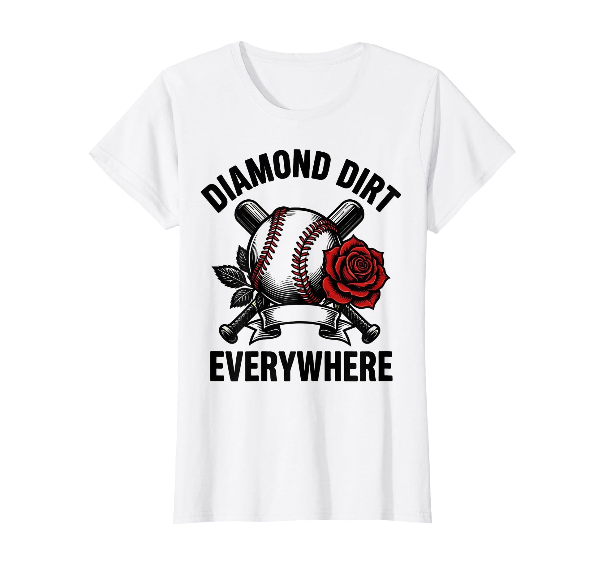 Diamond Dirt Everywhere Baseball Mama T-Shirt - Trendy Graphic Men Women - T-Shirt, Sweatshirt, Hoodie