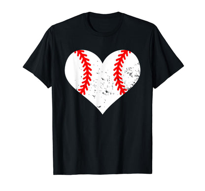 Baseball Heart Funny Baseball T-Shirt - Casual Everyday Wear for Adults - T-Shirt, Sweatshirt, Hoodie