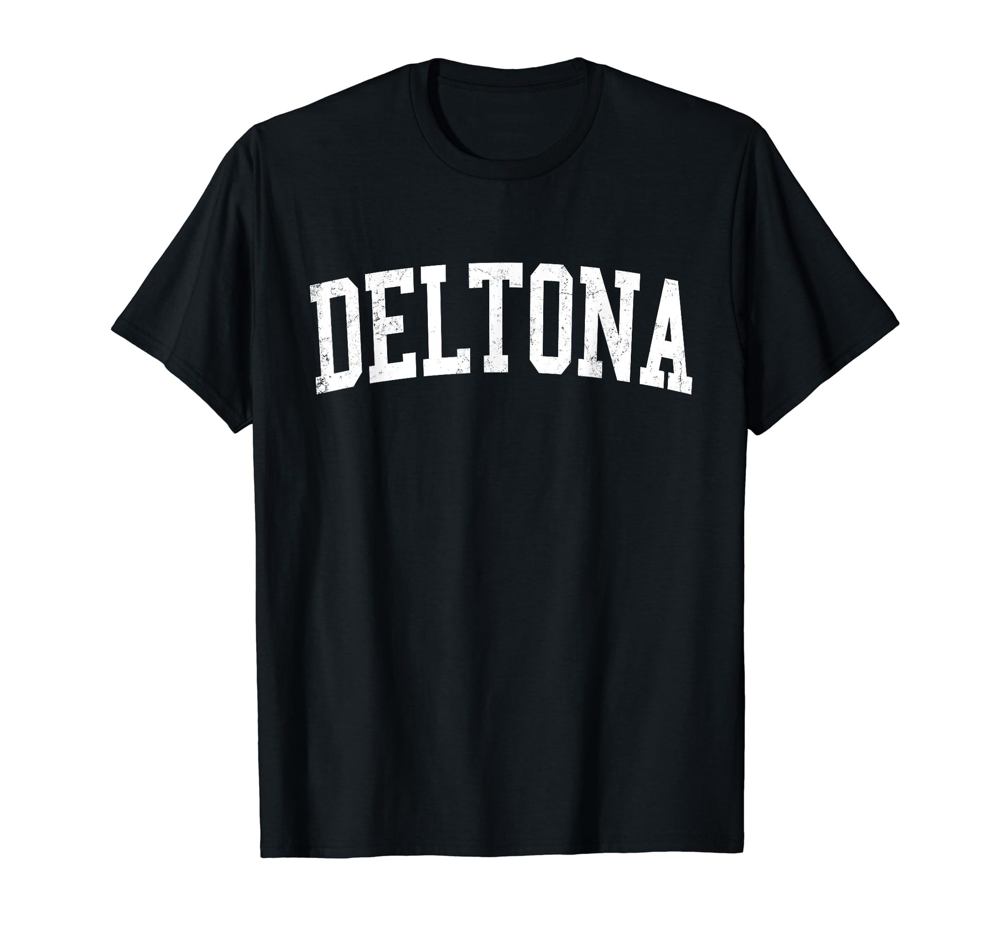 Deltona Fl Distressed White Varsity T-Shirt - Graphic Print for Adults - T-Shirt, Sweatshirt, Hoodie
