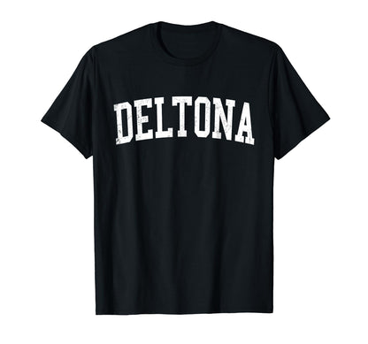 Deltona Fl Distressed White Varsity T-Shirt - Graphic Print for Adults - T-Shirt, Sweatshirt, Hoodie