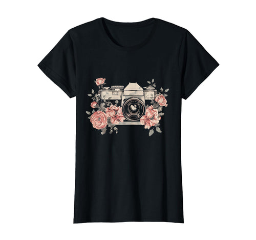 Photographer Camera Flowers T-Shirt - Streetwear Style for Adults - T-Shirt, Sweatshirt, Hoodie