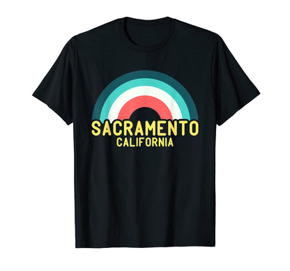 Sacramento California Rainbow T-Shirt - Custom Art Print Men Women - T-Shirt, Sweatshirt, Hoodie