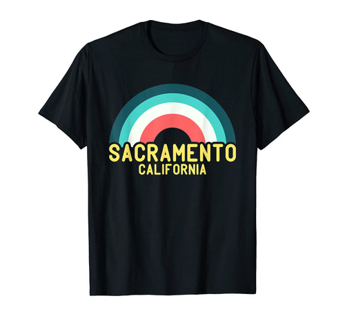 Sacramento California Rainbow T-Shirt - Custom Art Print Men Women - T-Shirt, Sweatshirt, Hoodie