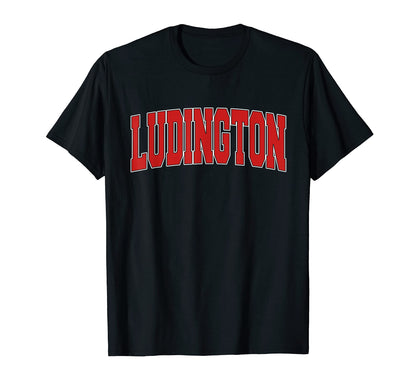 Ludington Mi Michigan Varsity Usa Sports T-Shirt - Custom Art Print Unisex - T-Shirt, Sweatshirt, Hoodie