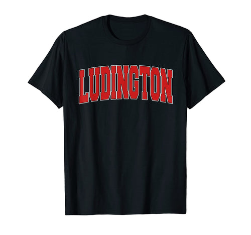 Ludington Mi Michigan Varsity Usa Sports T-Shirt - Custom Art Print Unisex - T-Shirt, Sweatshirt, Hoodie