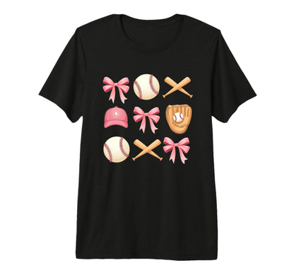 Baseball Coquette Bow Mom Sister Tri T-Shirt - Unique Graphic Men Women - T-Shirt, Sweatshirt, Hoodie