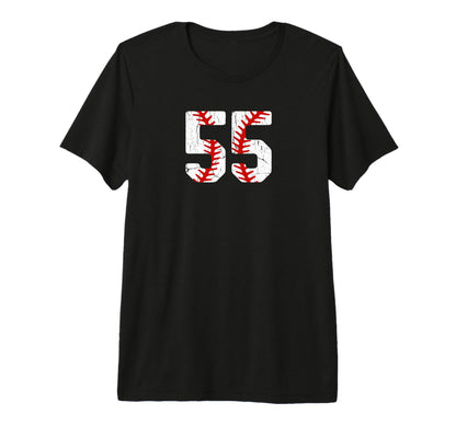 Baseball Player Jersey Number 55 55 T-Shirt - Streetwear Style Men Women - T-Shirt, Sweatshirt, Hoodie