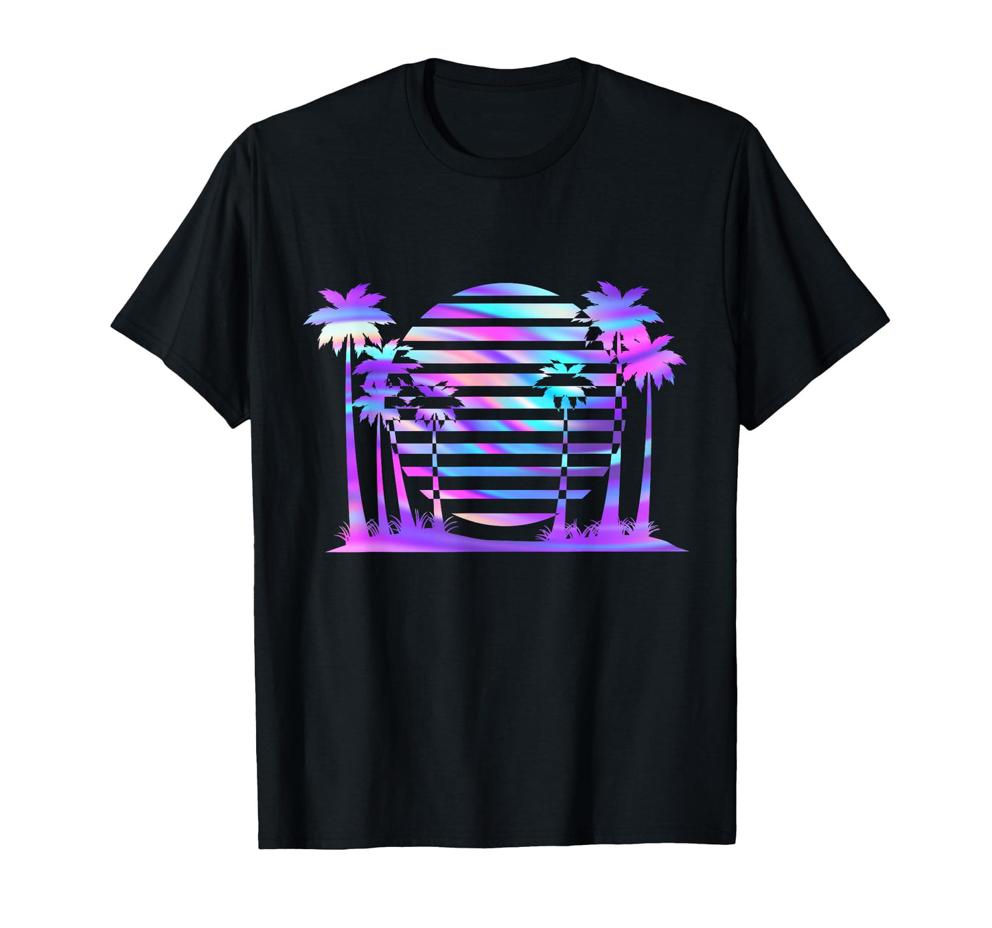 Vaporwave Tropical Sunset Aesthetic T-Shirt - Fun Novelty Design Men Women - T-Shirt, Sweatshirt, Hoodie