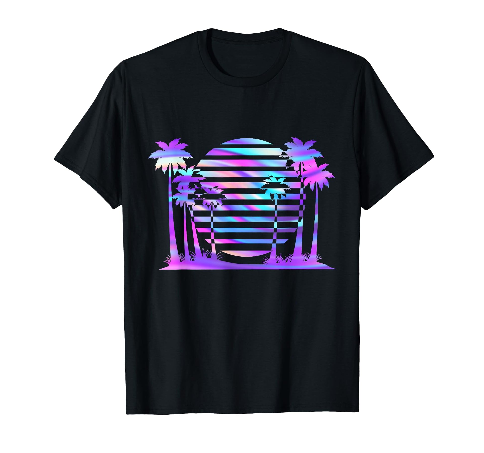 Vaporwave Tropical Sunset Aesthetic T-Shirt - Fun Novelty Design Men Women - T-Shirt, Sweatshirt, Hoodie