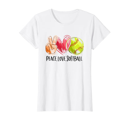 Softball Mom Softball Player Peace T-Shirt - Fun Novelty Design for Adults - T-Shirt, Sweatshirt, Hoodie