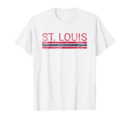 St Louis Missouri Weathered Stripe T-Shirt - Fun Novelty Design for Adults - T-Shirt, Sweatshirt, Hoodie