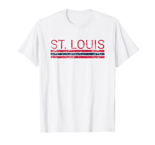 St Louis Missouri Weathered Stripe T-Shirt - Fun Novelty Design for Adults - T-Shirt, Sweatshirt, Hoodie