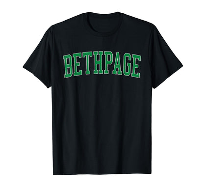 Bethpage Ny Distressed Green Varsity T-Shirt - Unique Graphic for Adults - T-Shirt, Sweatshirt, Hoodie