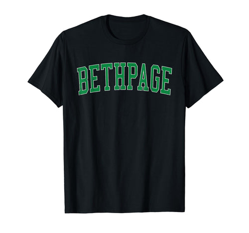 Bethpage Ny Distressed Green Varsity T-Shirt - Unique Graphic for Adults - T-Shirt, Sweatshirt, Hoodie
