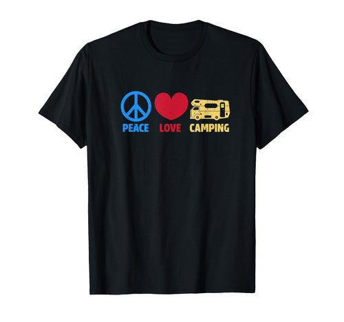 Real Happiness Is Peace Love And Camping T-Shirt - Graphic Print for Adults - T-Shirt, Sweatshirt, Hoodie