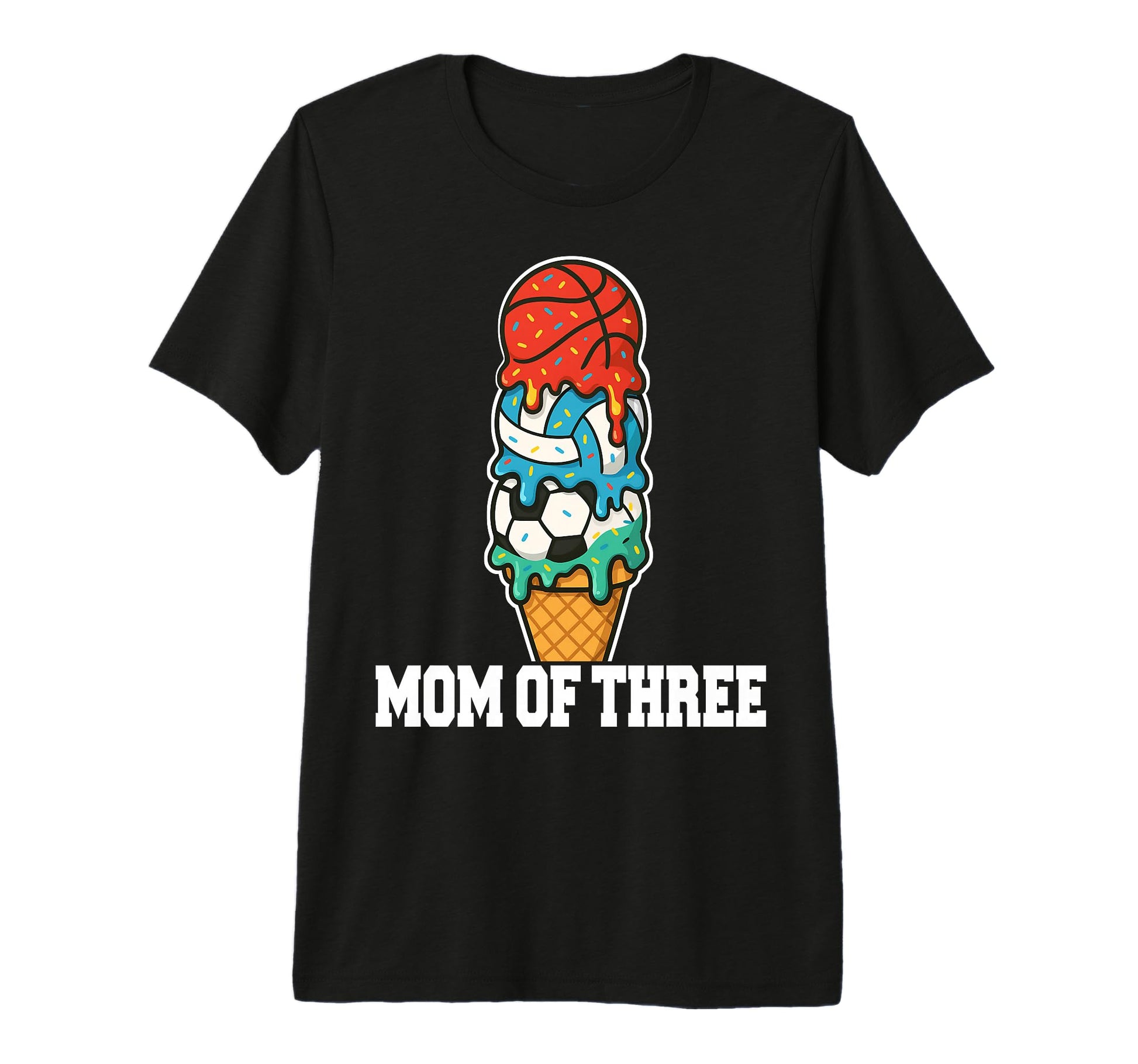 Basketball Soccer Volleyball Mom Ice Cream T-Shirt - Unique Graphic Unisex - T-Shirt, Sweatshirt, Hoodie