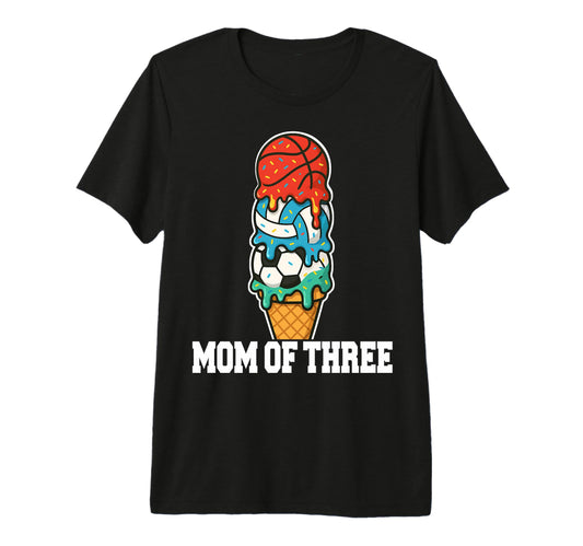Basketball Soccer Volleyball Mom Ice Cream T-Shirt - Unique Graphic Unisex - T-Shirt, Sweatshirt, Hoodie