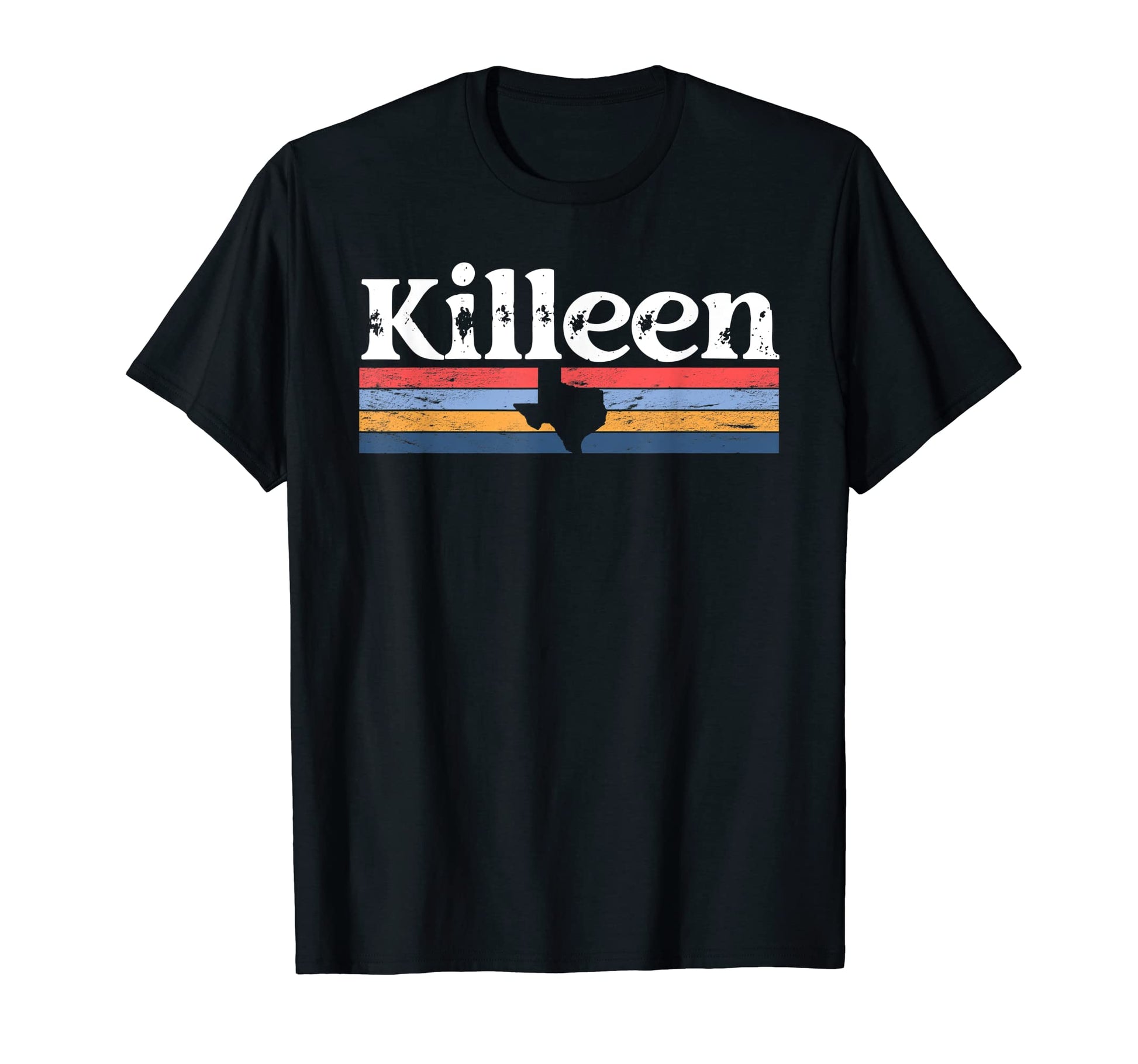 Killeen Texas Tx Stripes State 70S T-Shirt - Minimalist Print Men Women - T-Shirt, Sweatshirt, Hoodie