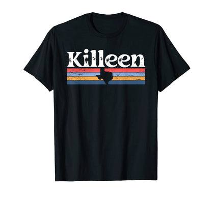 Killeen Texas Tx Stripes State 70S T-Shirt - Minimalist Print Men Women - T-Shirt, Sweatshirt, Hoodie