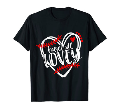 Baseball Lovey Distressed Heart T-Shirt - Minimalist Print for Adults - T-Shirt, Sweatshirt, Hoodie