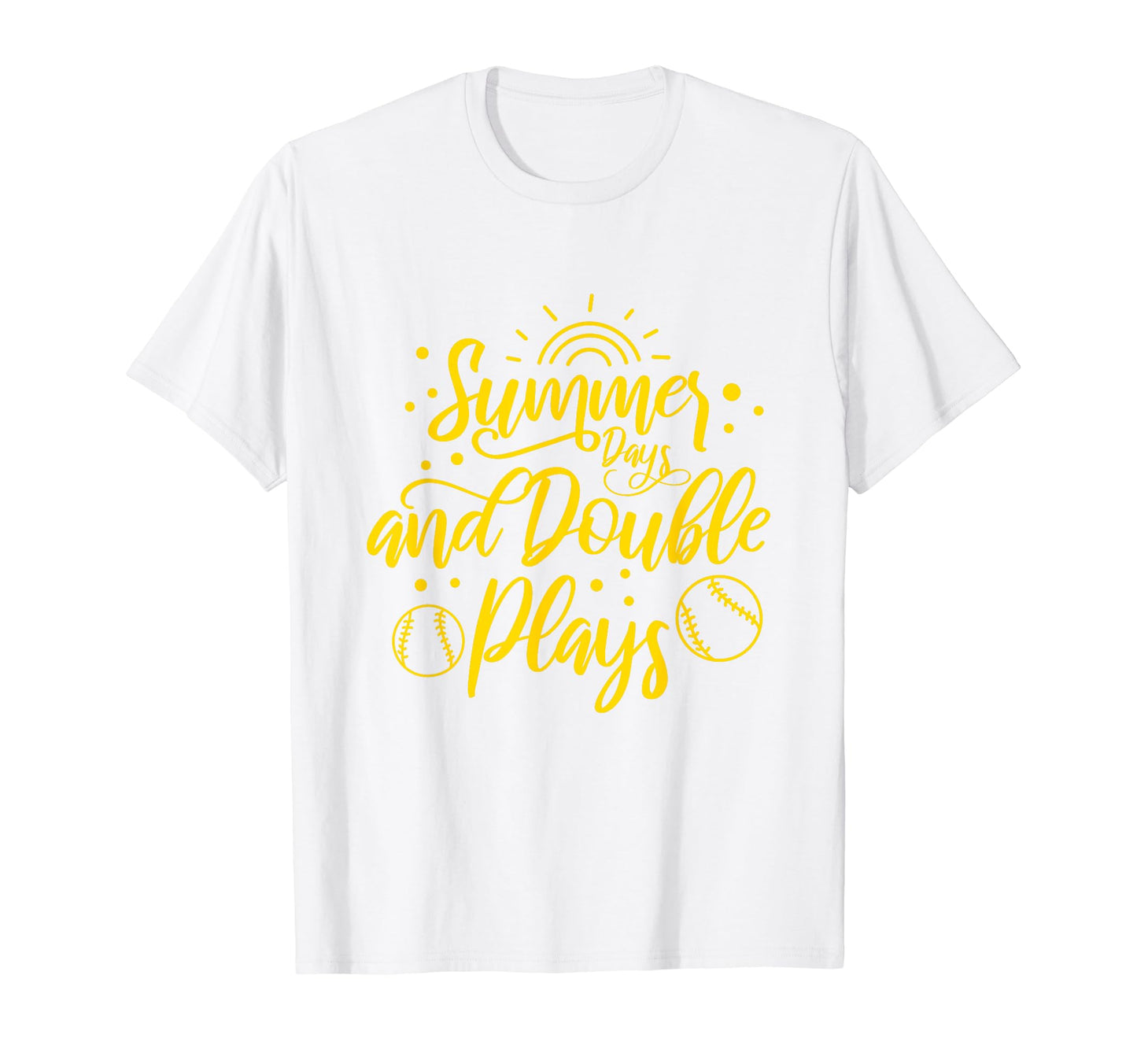 Summer Days And Double Plays T-Shirt - Minimalist Print for Adults - T-Shirt, Sweatshirt, Hoodie