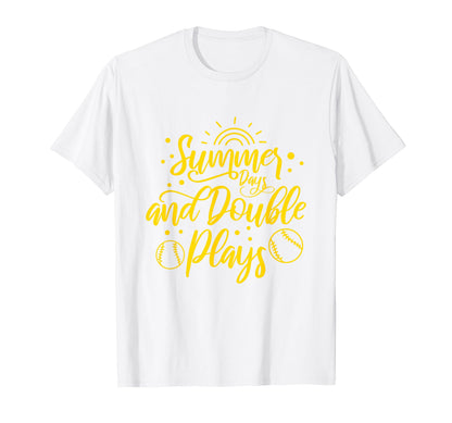 Summer Days And Double Plays T-Shirt - Minimalist Print for Adults - T-Shirt, Sweatshirt, Hoodie
