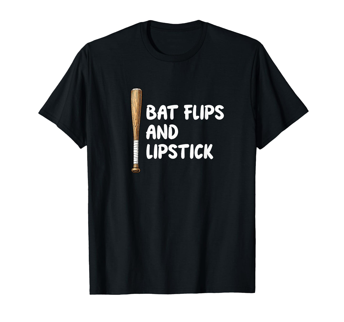 Bat Flips And Lipstick Baseball Mom T-Shirt - Minimalist Print for Adults - T-Shirt, Sweatshirt, Hoodie