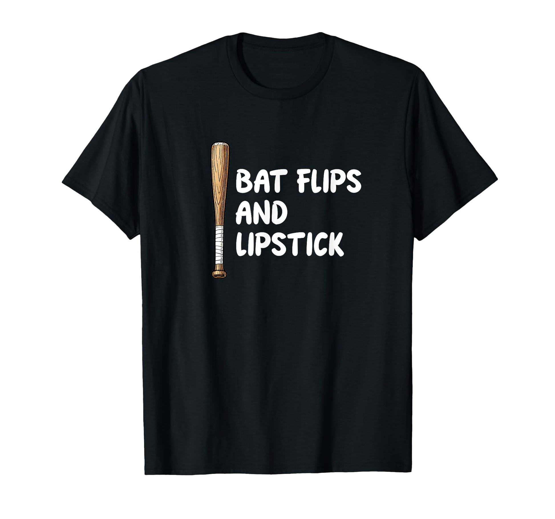 Bat Flips And Lipstick Baseball Mom T-Shirt - Minimalist Print for Adults - T-Shirt, Sweatshirt, Hoodie